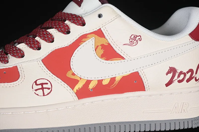 All categories Nk Air Force 1 Air Force series Nk Air Force 1 Low Air Force low-top Nike Air Force 1'07 Low Year of the Horse limited edition red and white contrast Air Force 1 low-top casual sneakers JP2026-151